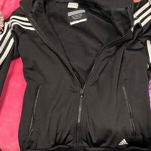 Adidas Black Jacket with White Accents